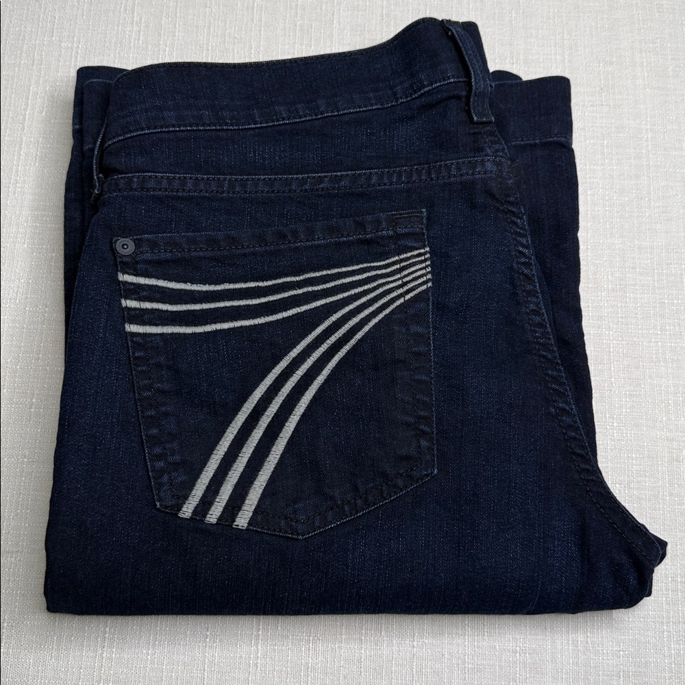 7 For All Mankind Dark Blue Flare Jeans